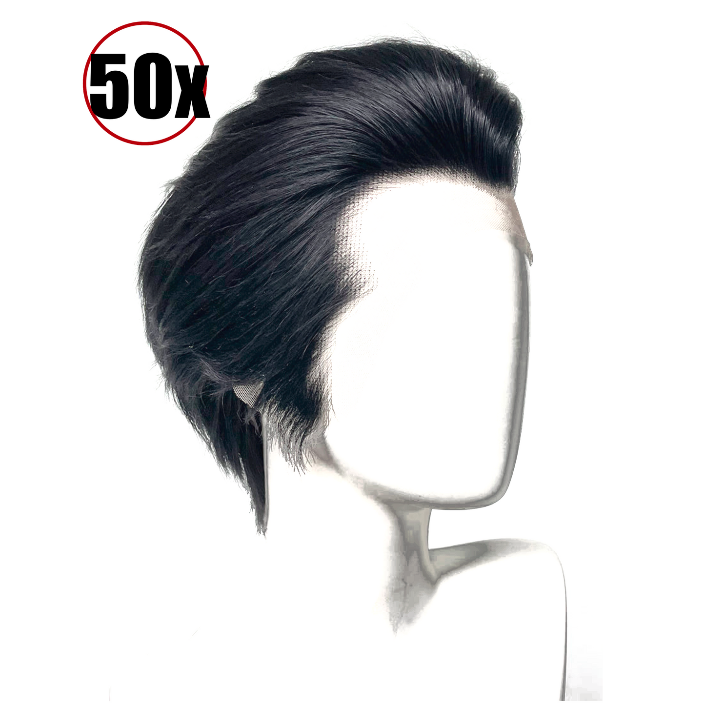 Black Slicked Back Hair Wigs (QTY 50)