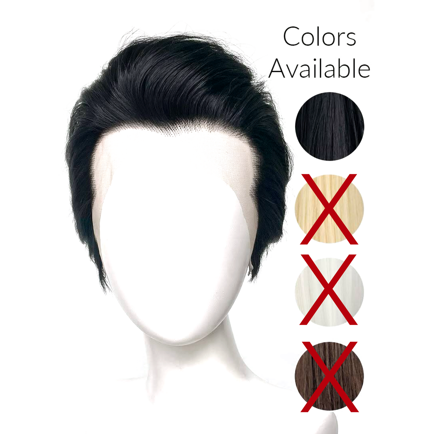 Black Slicked Back Hair Wigs (QTY 50)