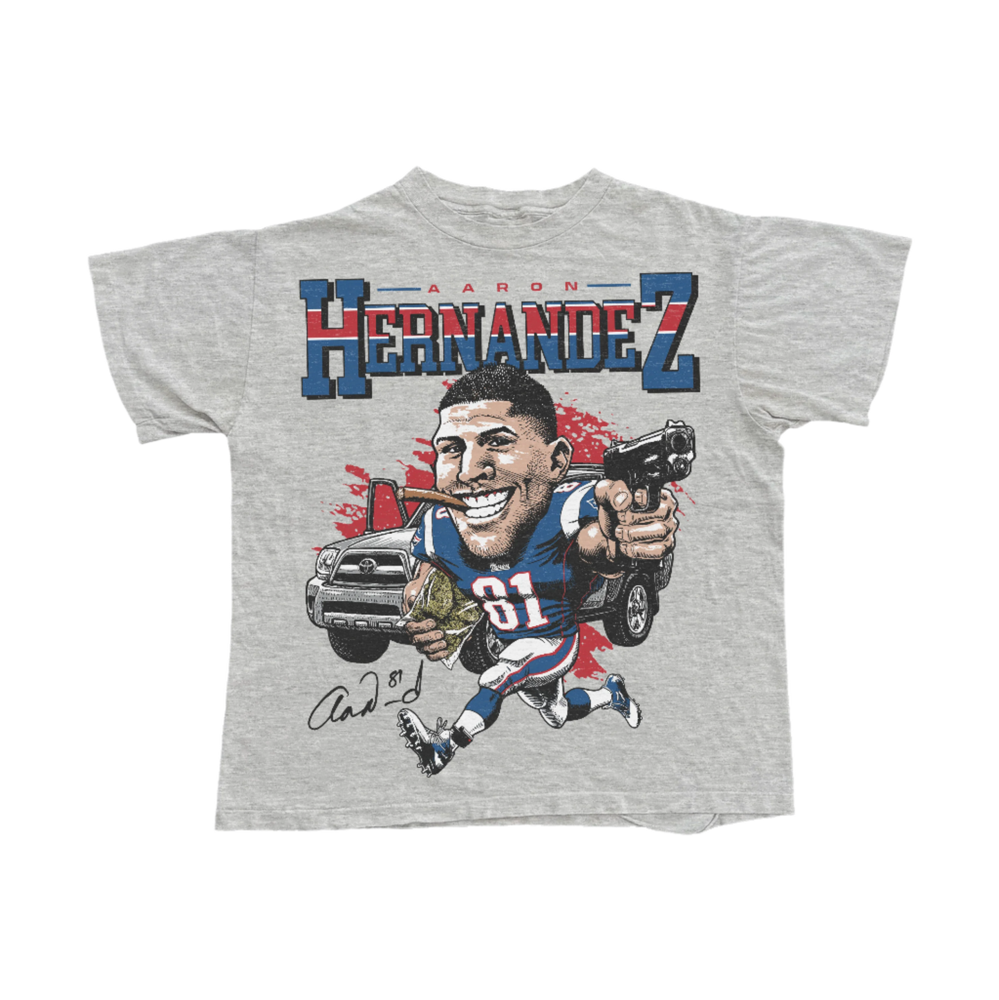 Aaron Hernandez Caricature Tee